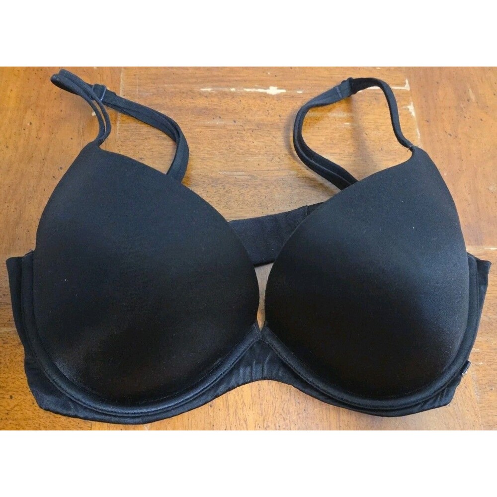 Victorias Secret 34 DD Pushup Bra Very Sexy Lightly Line Padded Black Underwire